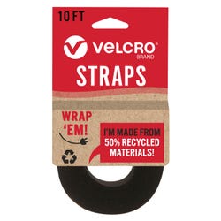VELCRO Brand ECO Collection Cut to Length Straps, Double Sided Roll, 1 Inch X 10 Feet, Black, Item Number 2102640
