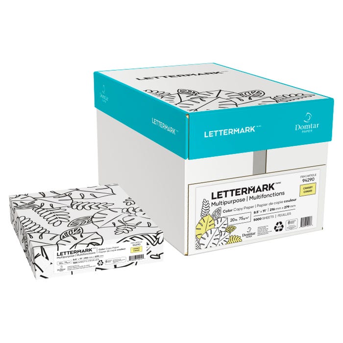 LetterMark Multi-Purpose Paper, 20 lb, 8-1/2 x 11 Inches, Yellow, Pack of 500