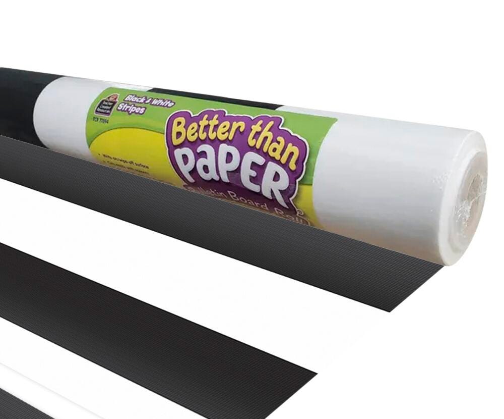 Teacher Created Resources Better Than Paper Bulletin Board Roll, Black Stripes 2021137