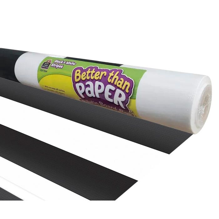 Teacher Created Resources Better Than Paper Bulletin Board Roll, Black Stripes