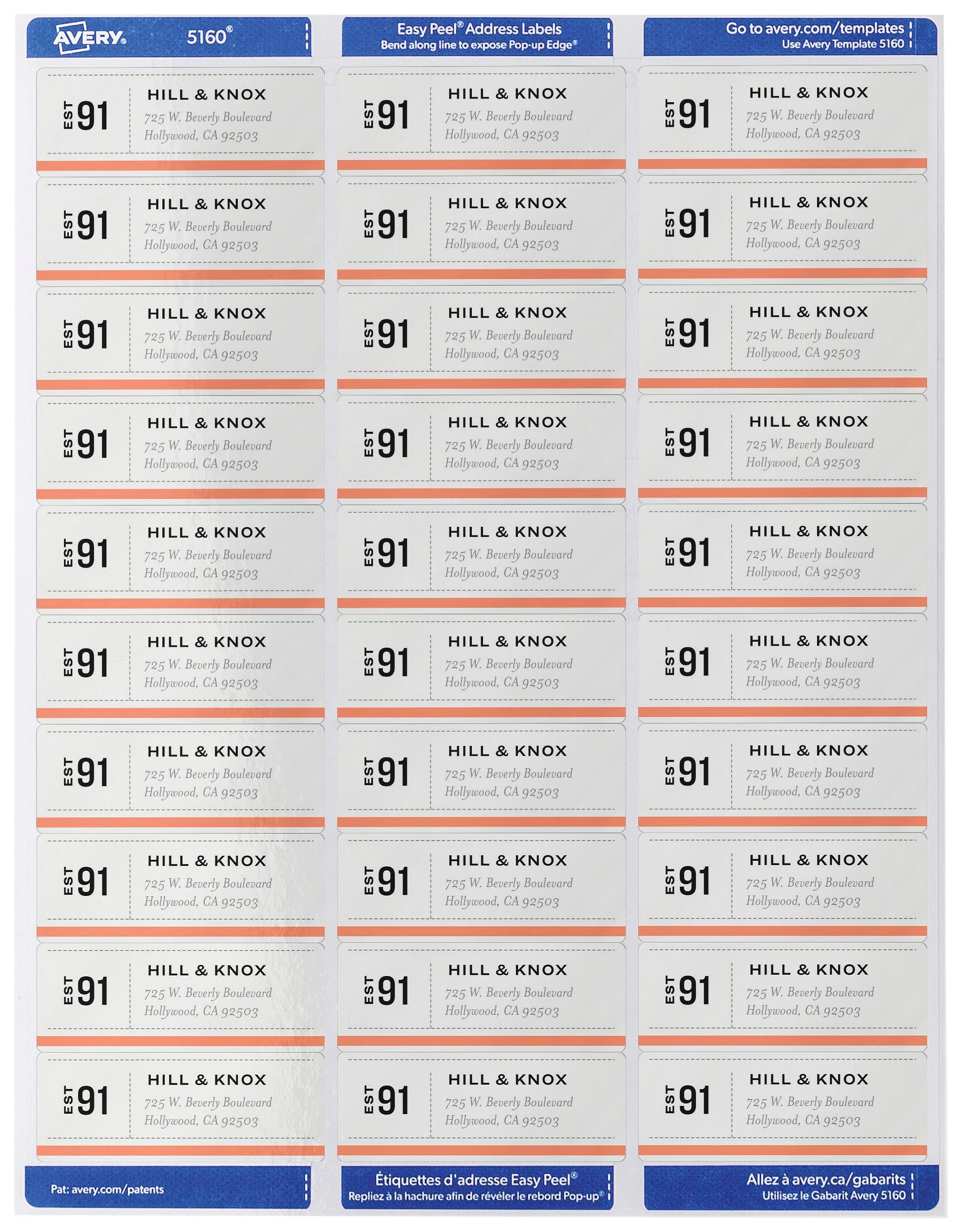 Avery Easy Peel Address Labels, Laser, 1 x 2-5/8 Inches, Pack of 15000 1534819