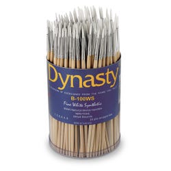 Dynasty Fine White Synthetic Round Brushes, Set of 144