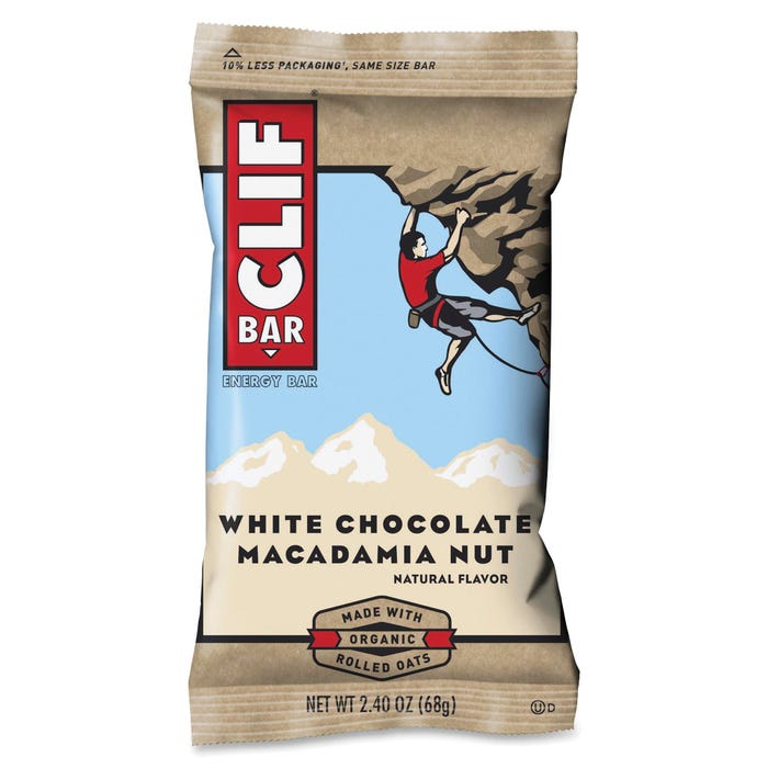 Clif Bar White Chocolate Macadamia Nut Energy Bar, 2.4 oz, Pack of 12