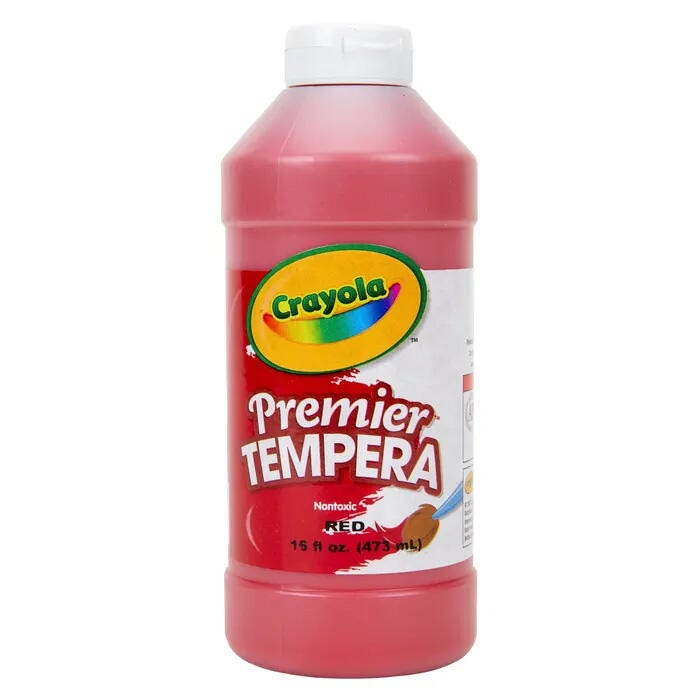 Crayola Premier Tempera Paint, 1 Pint Bottle, Red