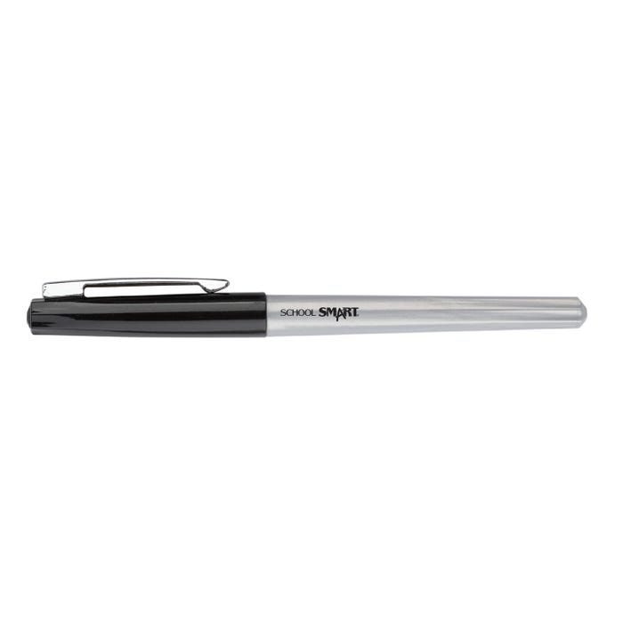 School Smart Fineliner Pen, 0.4 mm Ultra Thin Tip, Black, Pack of 12