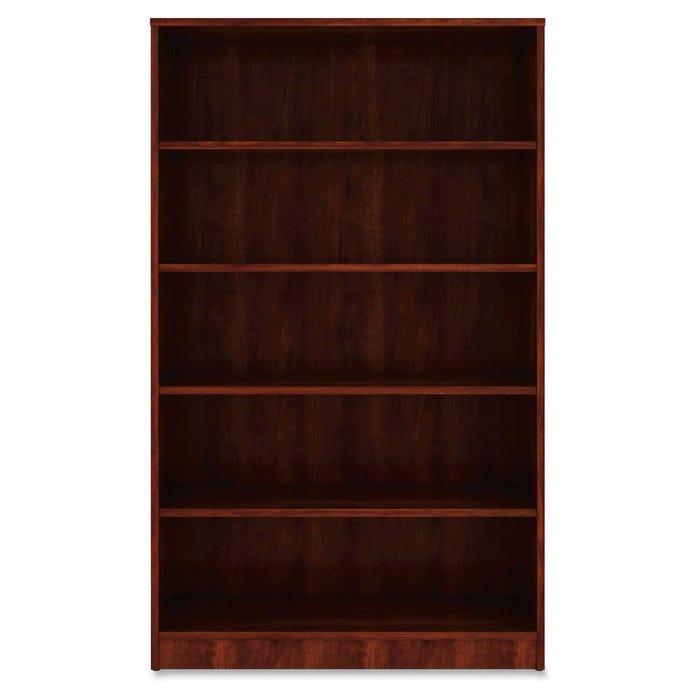 Lorell Laminate 5 Shelf Bookcase, 36 x 12 x 60 Inches, Cherry