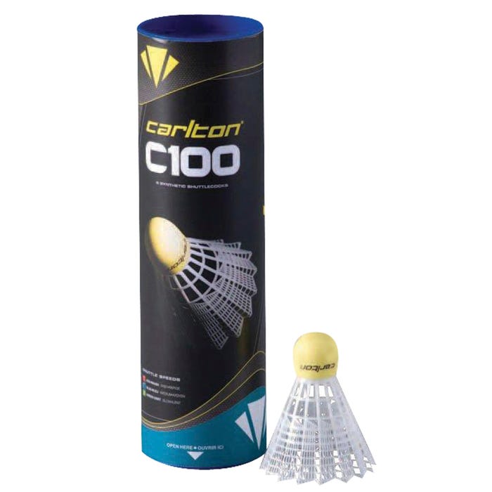 Carlton C100 Shuttlecocks, White, Set of 6