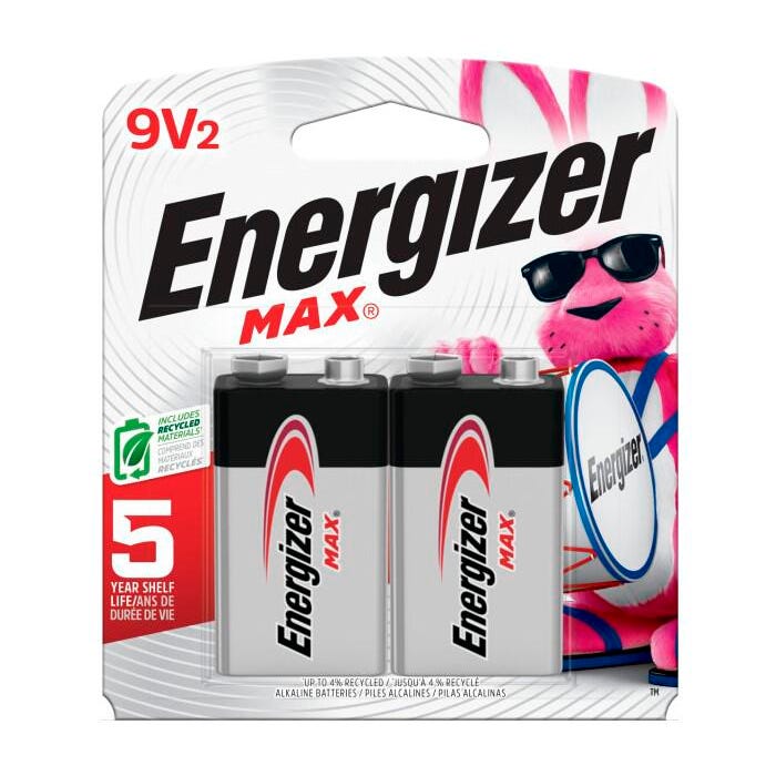 Energizer MAX Alkaline 9V Batteries, Pack of 2