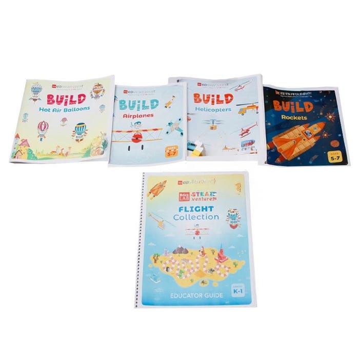 PCS Edventures BrickLAB STEAMventures 10-Student Flight Book Bundle, Grades K to 1