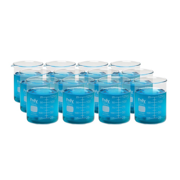 Frey Scientific Borosilicate Glass Beakers, 150 mL, Pack of 12