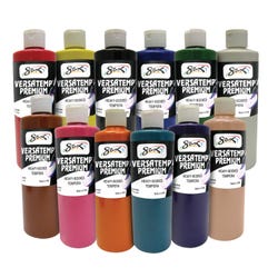 Sax Versatemp Premium Heavy-Bodied Tempera Paint, 1 Pint Bottles, Assorted Colors, Set of 12 1592737