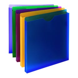 Smead Poly File Jackets, Letter Size, Straight Cut Tabs, 1 Inch Expansion, Assorted Colors, Pack of 10