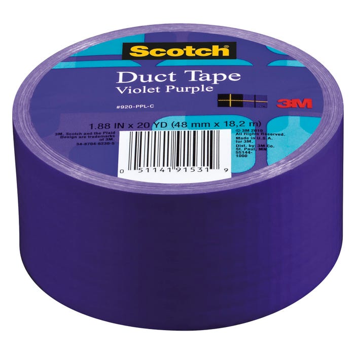 Scotch Duct Tape, 1.88 Inches x 20 Yards, Violet Purple