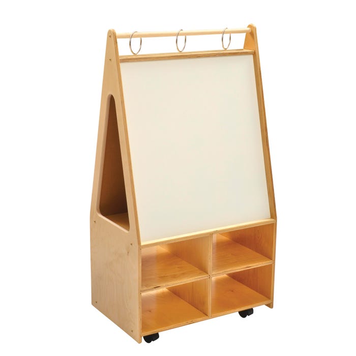 Childcraft Mobile Magnetic Dry-Erase Easel, Double-Sided, 24-3/4 x 16 x 46 Inches
