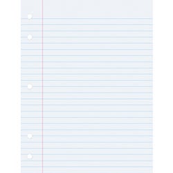 School Smart 5-Hole Punched Filler Paper w/ Red Margin, 8 x 10-1/2 Inches, Wide Ruled, 500 Sheets 085283
