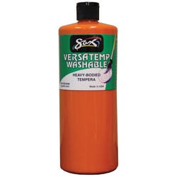 Sax Versatemp Washable Heavy-Bodied Tempera Paint, 1 Quart, Orange 1592675