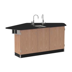 Diversified Spaces Forward Vision II Student Workstation with Sink, 88 x 46 x 35-3/4 Inches, Phenolic Resin Top