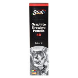 Sax Graphite Drawing Pencil Pack, 4B Lead Hardness Degree, Set of 12 2090709