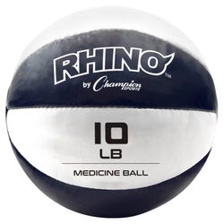 Champion Sports Rhino Leather Medicine Ball, 10 Pounds, Navy/White, Item Number 2096703