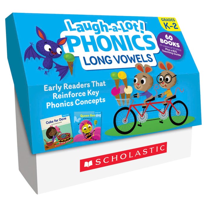 Scholastic Books Laugh-A-Lot Phonics Long Vowels Single Set, Grades PreK-2