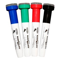 KleenSlate Large Round Tip Dry Erase Markers with Erasers, Assorted Colors, Set of 4, Item Number 2103567