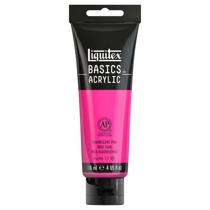 Liquitex BASICS Acrylic Paint, 4 Ounces, Fluorescent Pink