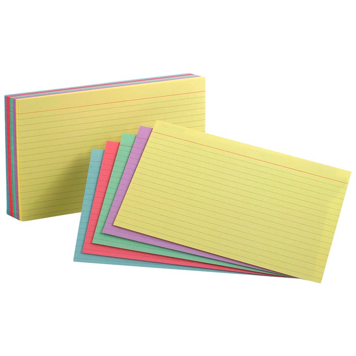 Oxford Index Cards, 5 x 8 Inches, Ruled, Assorted Colors, Pack of 100