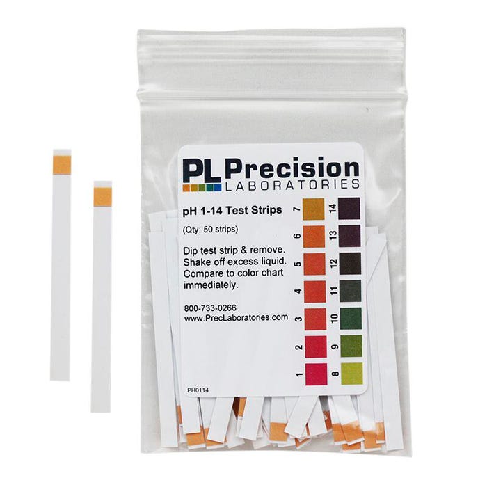 pH 1-14 Plastic Test Strips