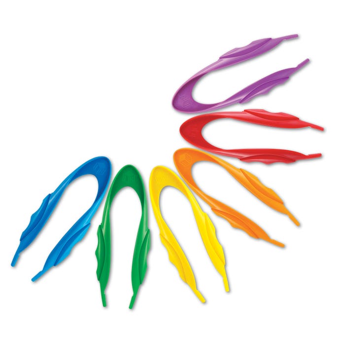 Learning Resources Jumbo Tweezers, Assorted Colors, Pack of 12
