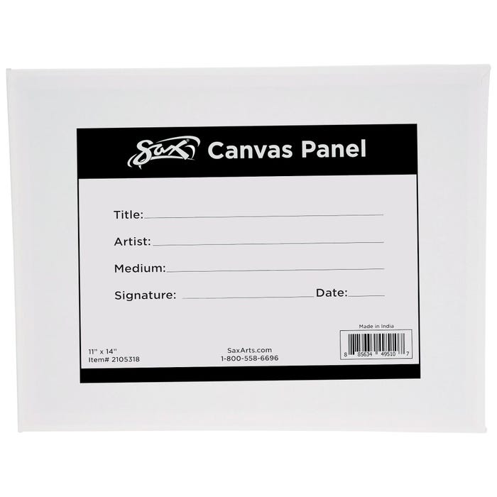 Sax Genuine Canvas Panel, 11 x 14 Inches, White