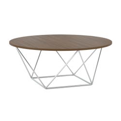 AIS Prisma Coffee Table, Silver Frame, 42 Dia x 17 H in 4002593