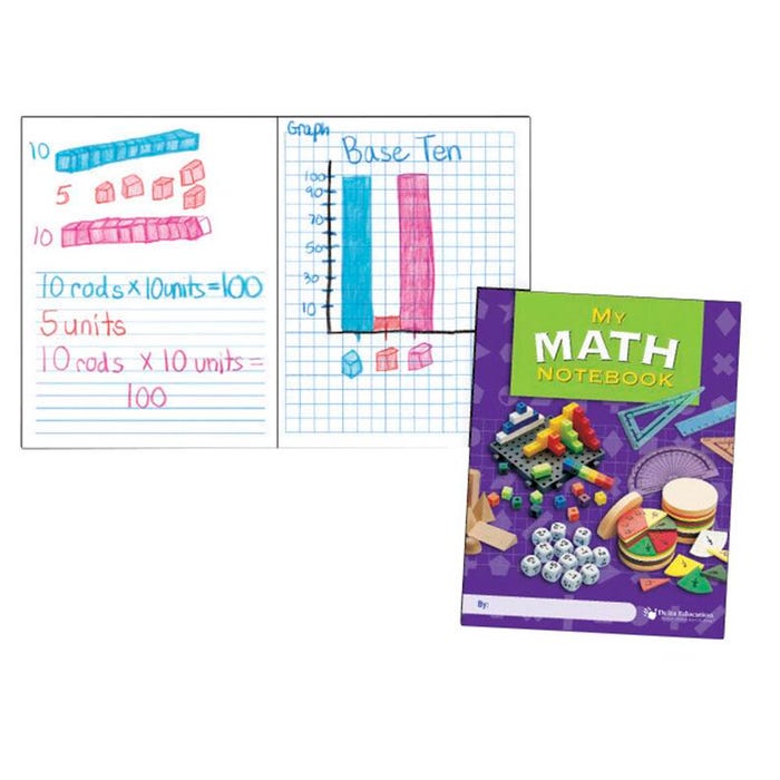Delta Education My Math Notebooks Book, Grade 3 - 6, 7 X 9 in, 64 Pages, Pack of 10