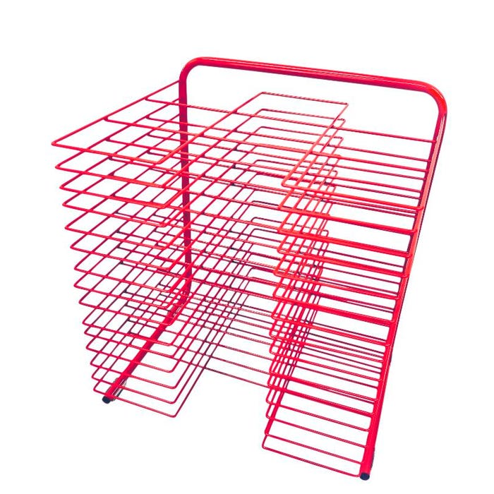 Bulman 15 Shelf Desktop Drying Rack, 21-1/2 in x 18 in x 24 in, Red