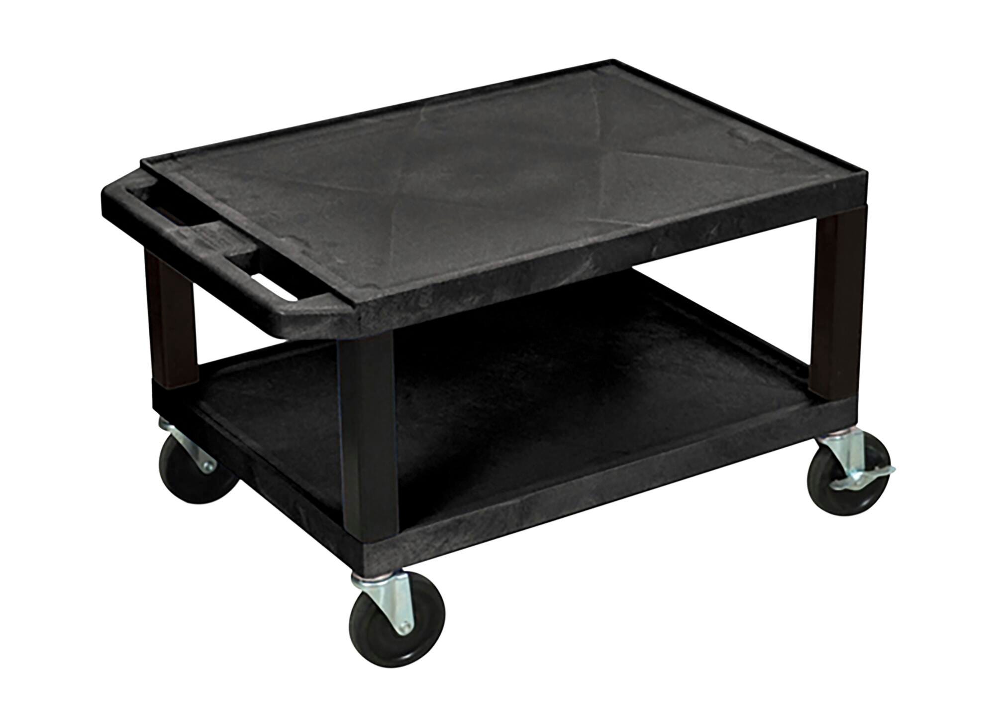 Image for Luxor 2-Shelf Tuffy Cart, Black Shelves, Black Legs, 24 x 18 x 16 Inches from School Specialty
