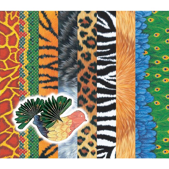 Roylco Assorted Animal Pattern Craft Paper, 8-1/2 x 11 Inches, Pack of 40