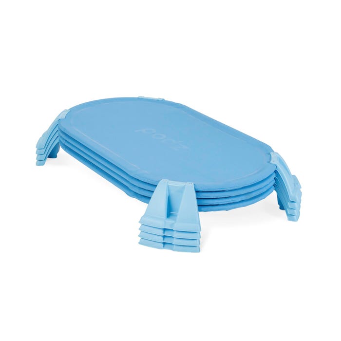 Foundations Podz Cot, Toddler Size, 42-1/4 x 28 x 4-3/4 Inches, Blue, Pack of 4