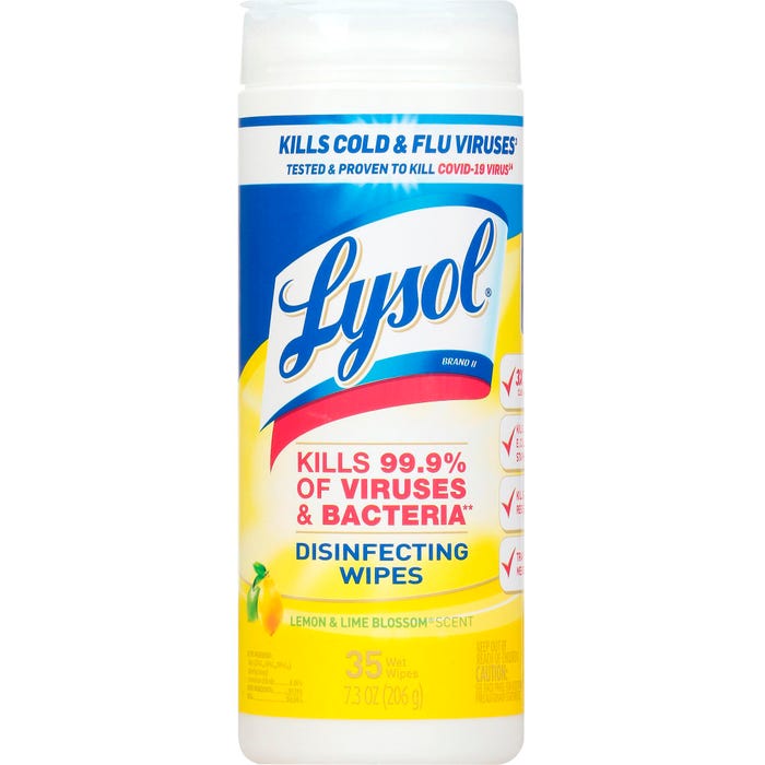 Lysol Disinfectant Wipes, 35 Sheets, Lemon and Lime Blossom Scent