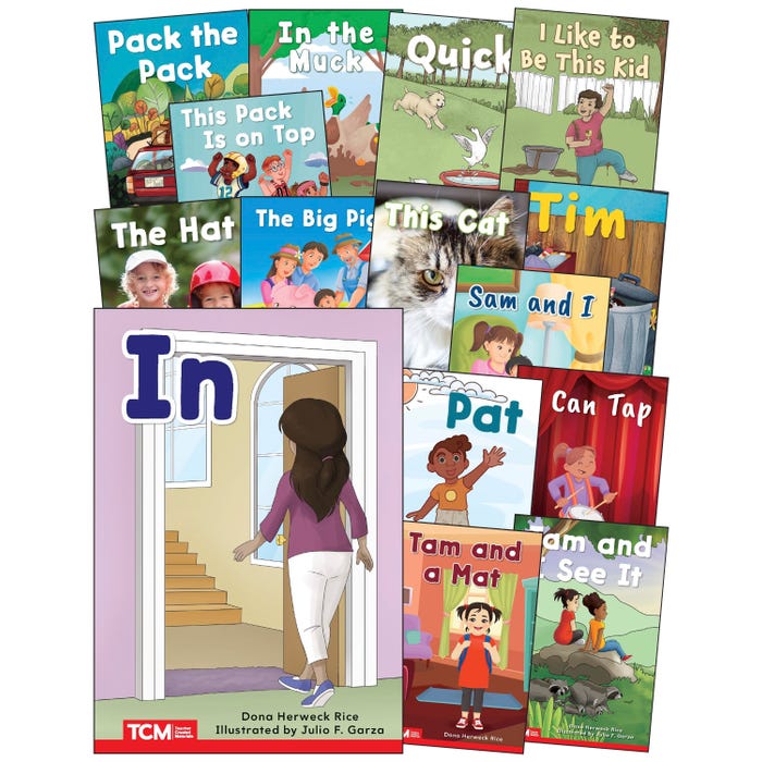 Teacher Created Materials Decodable Books, Grade PK to K, Set of 15