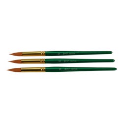 Image for Sax Optimum Golden Synthetic Taklon Paint Brushes Short, Round, Size 12, Set of 3 from School Specialty