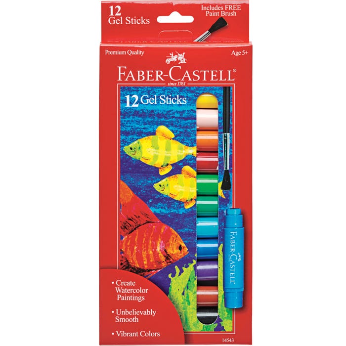 Faber-Castell Gel Sticks, Assorted Colors, Set of 12