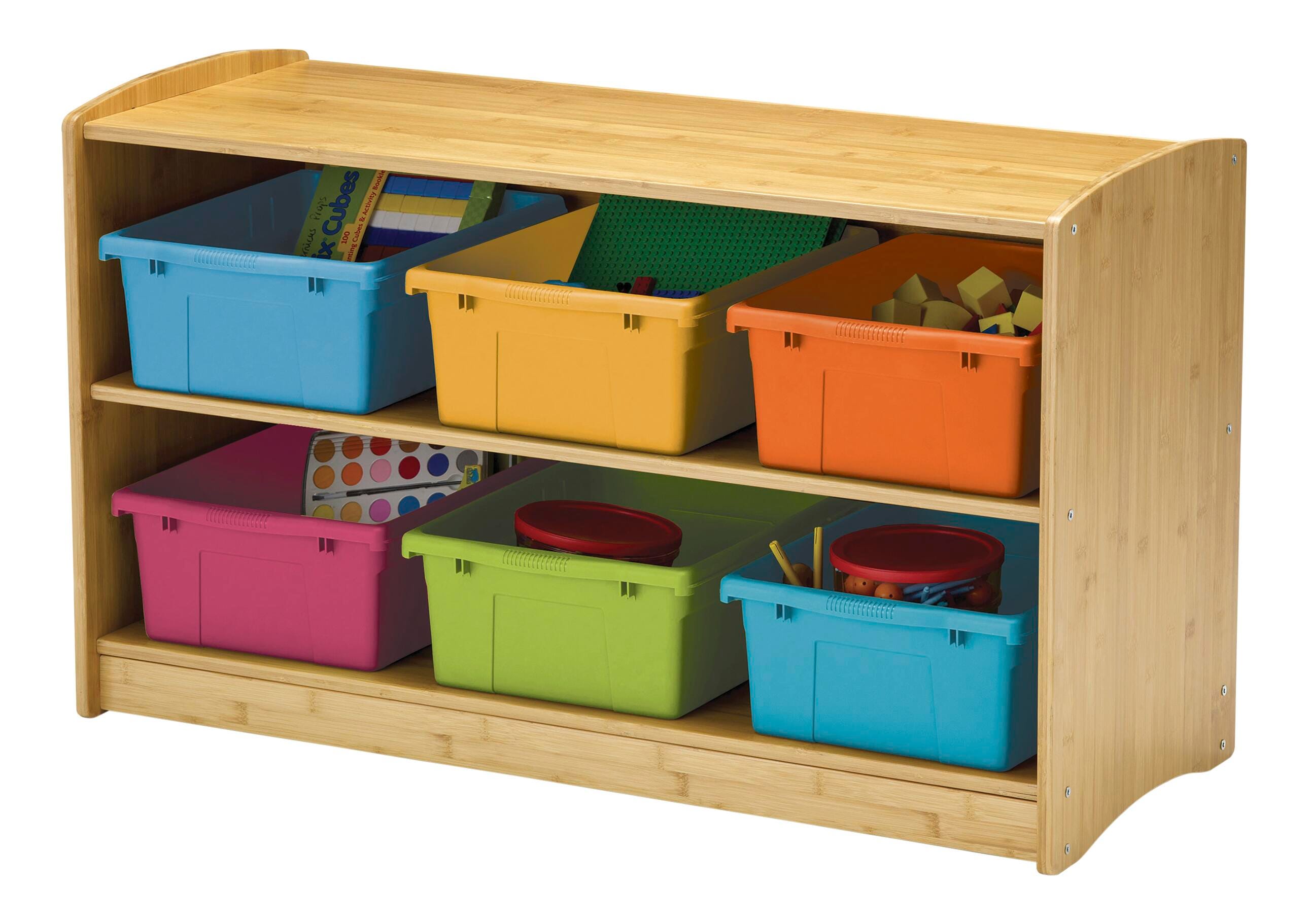 Copernicus Bamboo Shelving Unit, 40 x 16-1/2 x 24 Inches, Vibrant Tubs 2106484