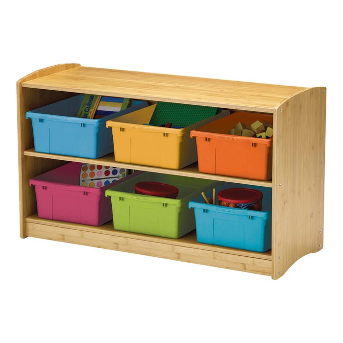 Copernicus Bamboo Shelving Unit, 40 x 16-1/2 x 24 Inches, Vibrant Tubs