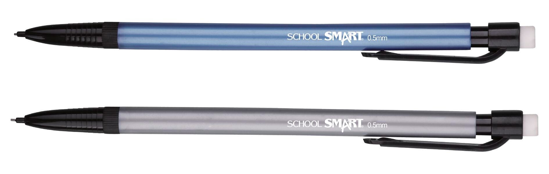 Image for School Smart Mechanical Pencils with Eraser, 0.5 mm Tip, No 2 Lead, Assorted Colors, Pack of 12 from School Specialty