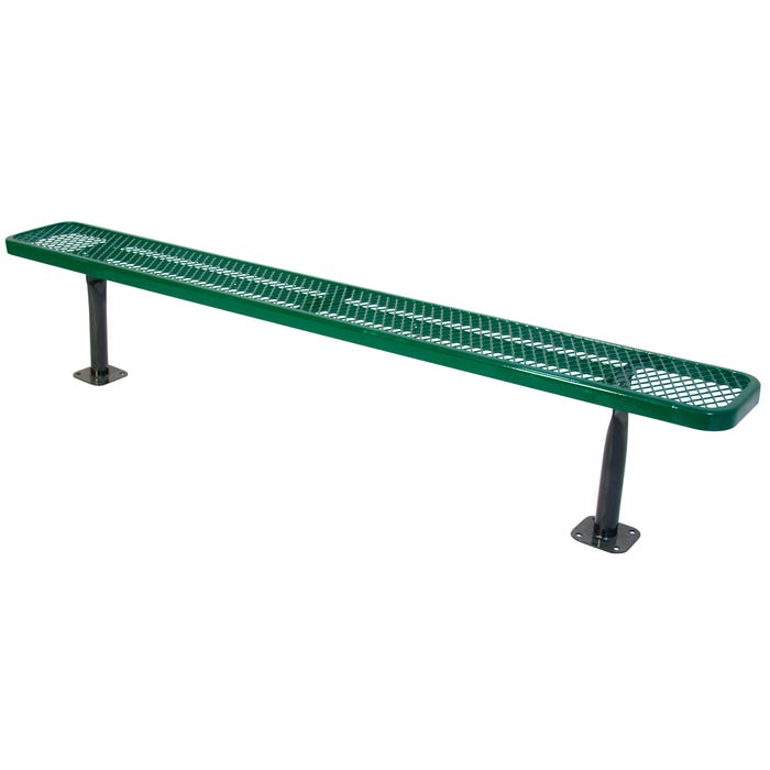 UltraSite 942 Series Park Bench Without Back, 12 Inch Seat, 96 L X 12 D X 18-1/4 H Inches, Diamond Pattern