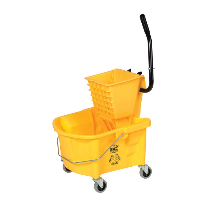 Genuine Joe Splash Guard Mop Bucket with Wringer, 26 quarts