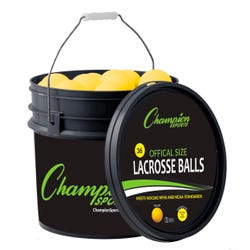 Image for Champion Sports Lacrosse Ball Bucket, Yellow, Set of 36 from School Specialty