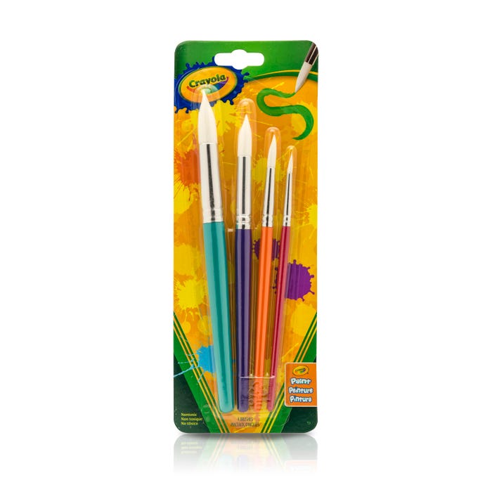 Crayola Big Paintbrush Set, Round, Assorted Sizes, Set of 4