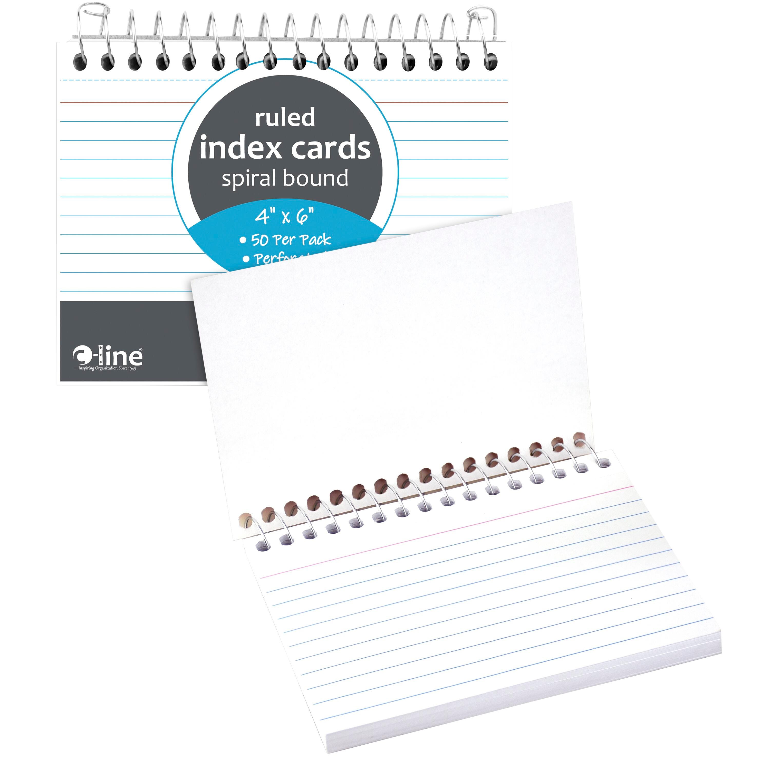 C-Line Spiral Bound Index Card Notebook, Ruled, 4 x 6 Inches, 50 Cards 2149732