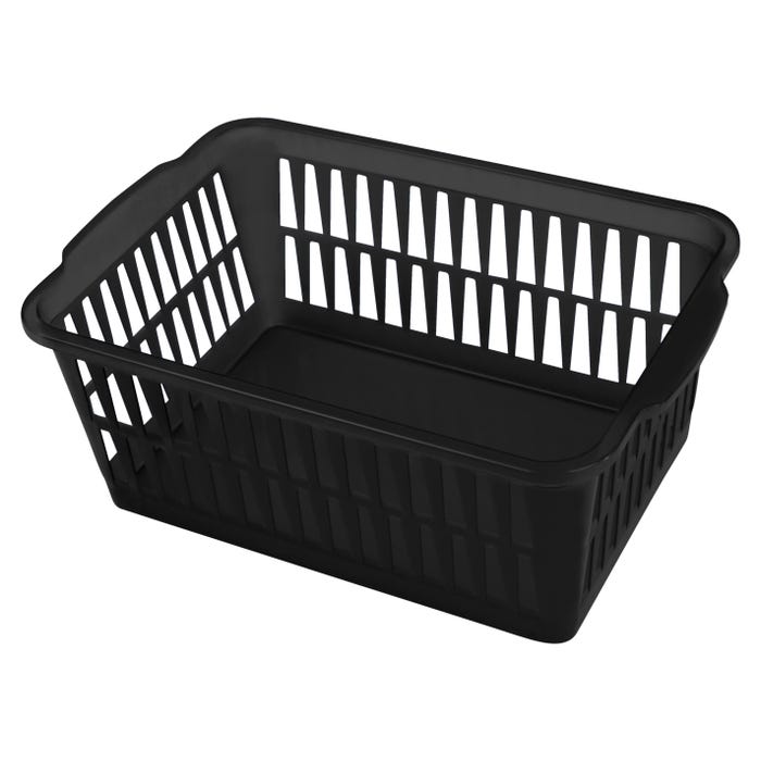 Storex Supply Baskets, 11-4/5 x 7-9/10 x 4-1/3 Inches, Black, Pack of 12