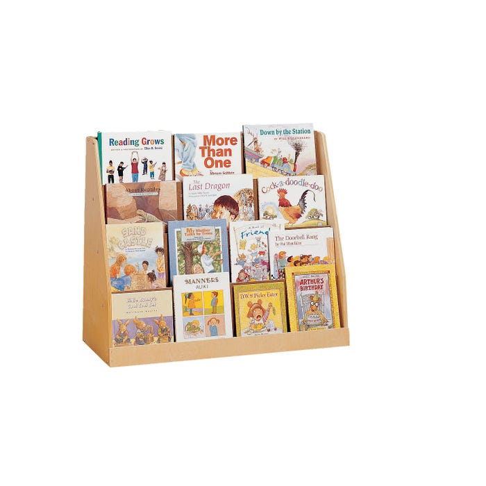 Childcraft Book Display with Dry-Erase Panel, 4 Shelves, Wooden, 36 x 11-3/4 x 29 Inches